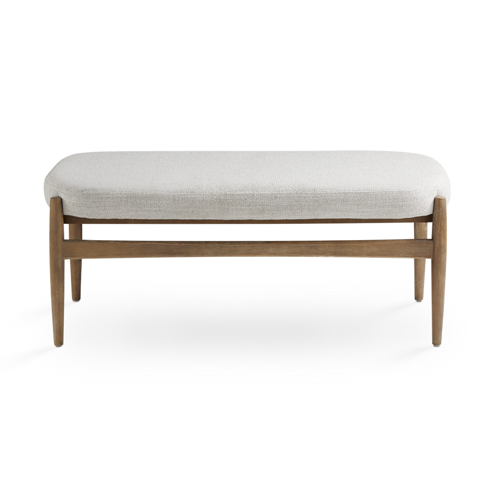Salina Bench: Grey Linen